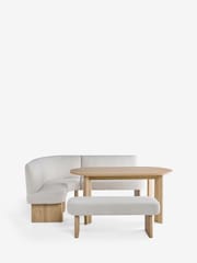 Tweedy Plain Light Natural Left Hand Corner Dining Table and Bench Set - Image 7 of 9