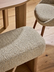 Tweedy Boucle Mink Nomad Corner Bench and 6 To 8 Seater Extending Table Set - Image 4 of 9