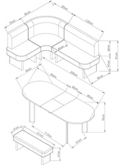 Tweedy Boucle Mink Nomad Corner Bench and 6 To 8 Seater Extending Table Set - Image 5 of 9