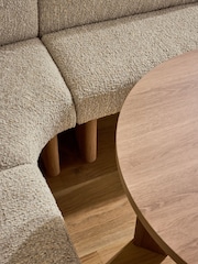 Tweedy Boucle Mink Nomad Corner Bench and 6 To 8 Seater Extending Table Set - Image 6 of 9