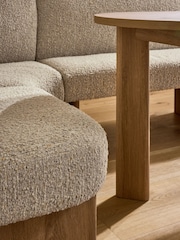 Tweedy Boucle Mink Nomad Corner Bench and 6 To 8 Seater Extending Table Set - Image 7 of 9