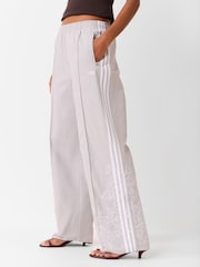 adidas Originals Light Grey Floral Applique Firebird Loose Track Pant Trousers - Image 1 of 5