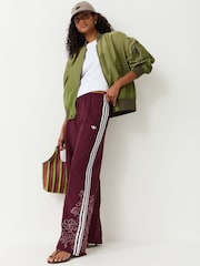 adidas Originals Maroon Red Floral Applique Firebird Loose Track Pant Trousers - Image 2 of 5