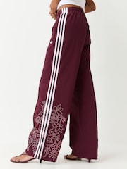 adidas Originals Maroon Red Floral Applique Firebird Loose Track Pant Trousers - Image 3 of 5