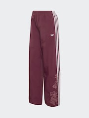 adidas Originals Maroon Red Floral Applique Firebird Loose Track Pant Trousers - Image 5 of 5