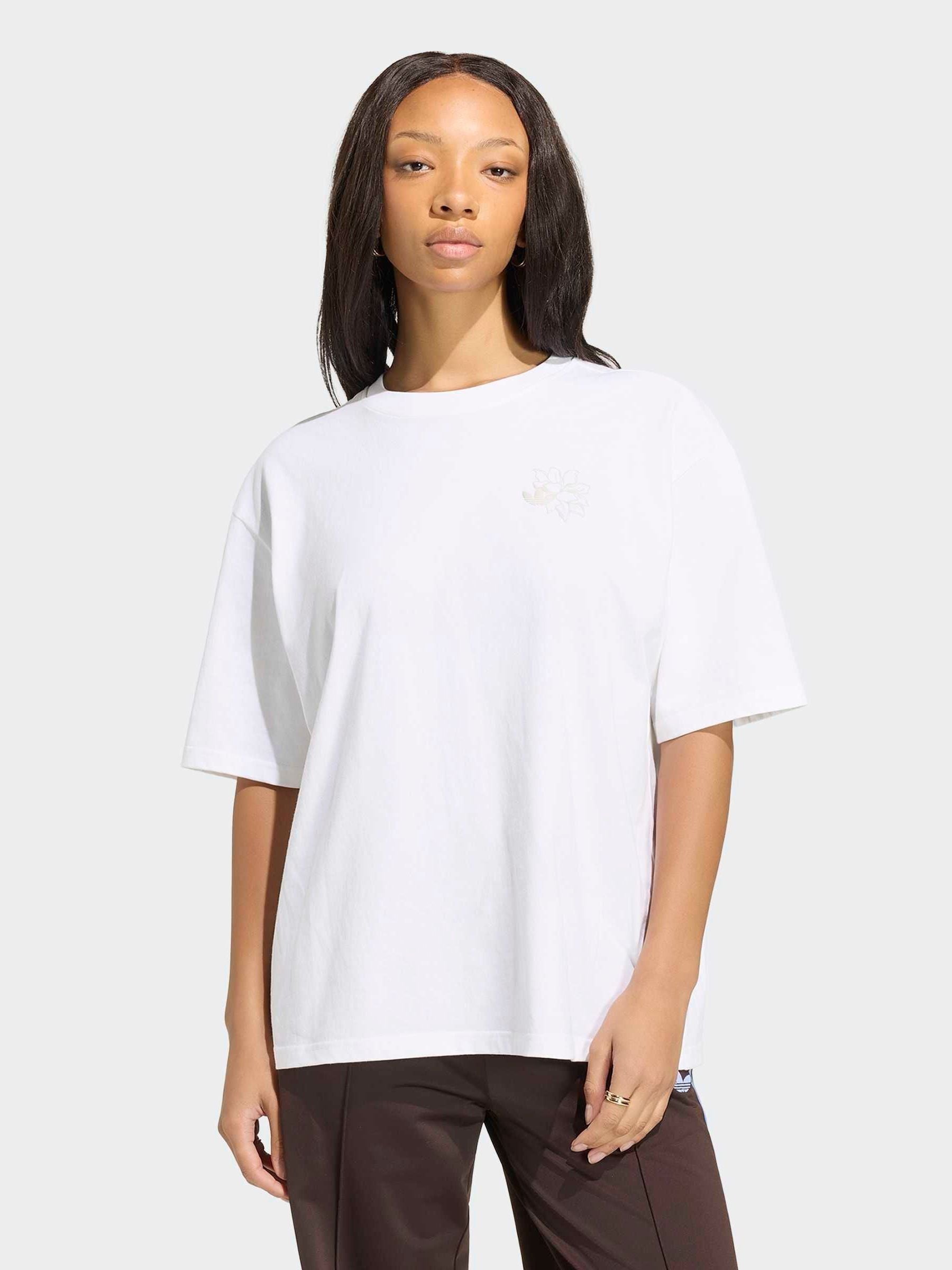 Buy adidas Originals White Floral Graphic Oversize T-Shirt from