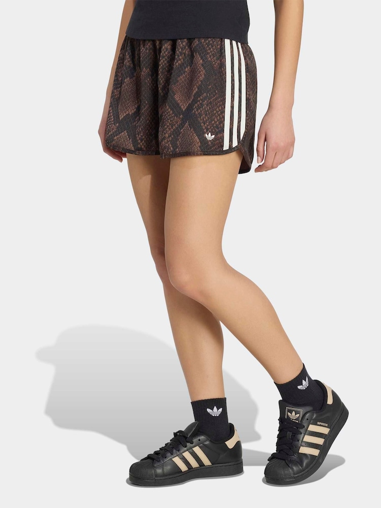 adidas Originals Animal Satin Snake Print Shorts - Image 2 of 6