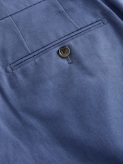 Blue Relaxed Fit Linen Blend Formal Shorts - Image 10 of 10