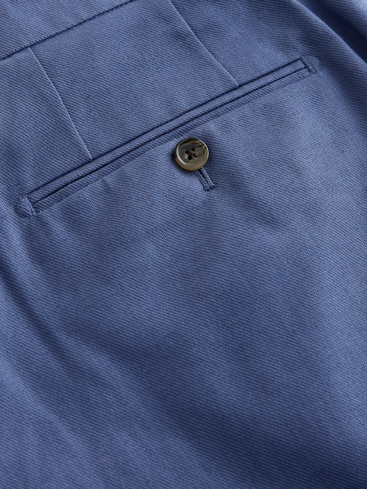 Blue Relaxed Fit Linen Blend Formal Shorts - Image 10 of 10 Blue Relaxed Fit Linen Blend Formal Shorts - Image 10 of 10