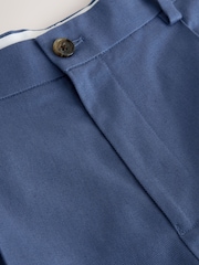 Blue Relaxed Fit Linen Blend Formal Shorts - Image 7 of 10