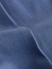 Blue Relaxed Fit Linen Blend Formal Shorts - Image 8 of 10