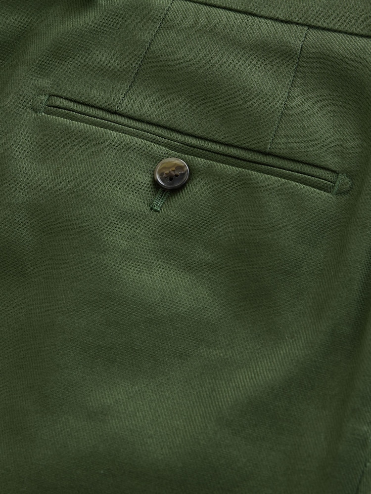 Green Relaxed Fit Linen Blend Formal Shorts - Image 10 of 10