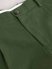 Green Relaxed Fit Linen Blend Formal Shorts - Image 7 of 10