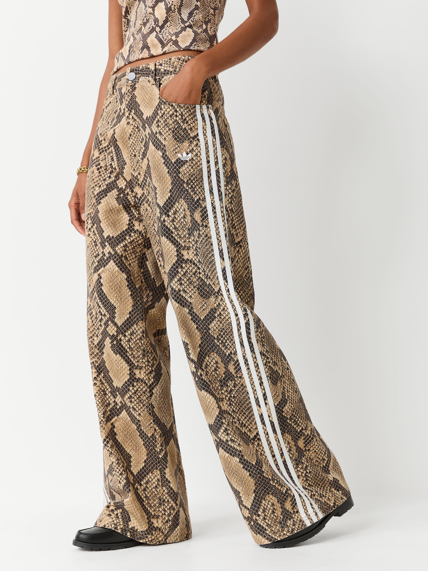 Buy adidas Originals Animal Snake Print Denim Loose Jeans from