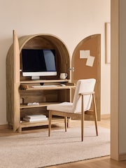 Light Natural Mango Wood Effect Arches Hideaway Desk - Image 1 of 7