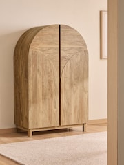 Light Natural Mango Wood Effect Arches Hideaway Desk - Image 3 of 7