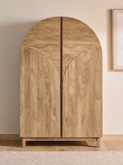 Light Natural Mango Wood Effect Arches Hideaway Desk - Image 4 of 7