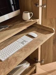 Light Natural Mango Wood Effect Arches Hideaway Desk - Image 5 of 7