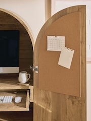 Light Natural Mango Wood Effect Arches Hideaway Desk - Image 6 of 7
