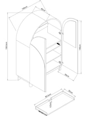 Light Natural Mango Wood Effect Arches Hideaway Desk - Image 8 of 8