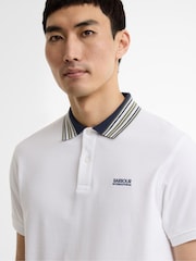 Barbour International White Neville Tipped Polo Shirt - Image 4 of 6