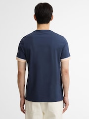 Barbour International Blue Deep Cuff Evan Tipped T-Shirt - Image 2 of 6