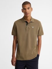 Barbour® Mid Natural Short Sleeve Classic Polo Shirt - Image 1 of 6