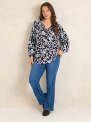 Evans Brown Pleated Swing Top - Image 2 of 5