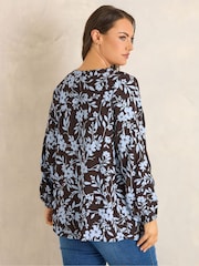 Evans Brown Pleated Swing Top - Image 3 of 5