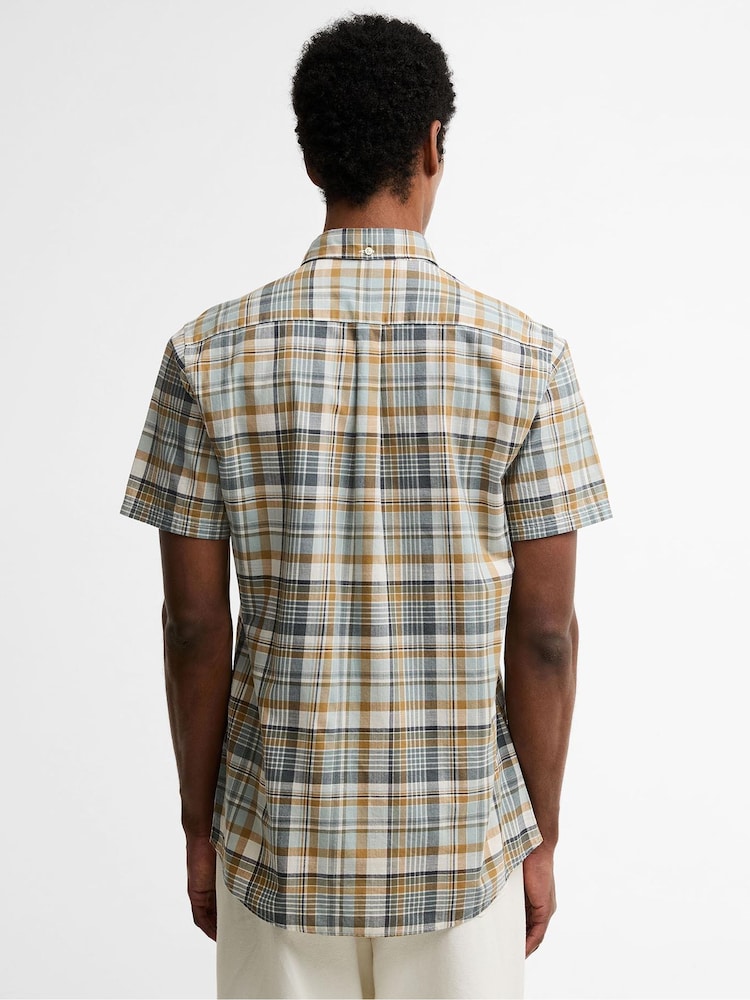 Barbour® White Baycliff Checked S/S Tailored Shirt - Image 2 of 6