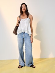 Light Blue High Rise Wide Leg Jeans - Image 1 of 5