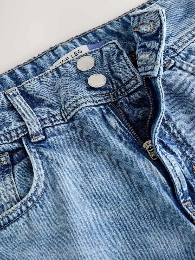 Light Blue High Rise Wide Leg Jeans - Image 9 of 9
