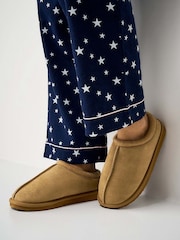 Crew Clothing Suede Contrast-Seam Slipper - Imagen 1 de 3