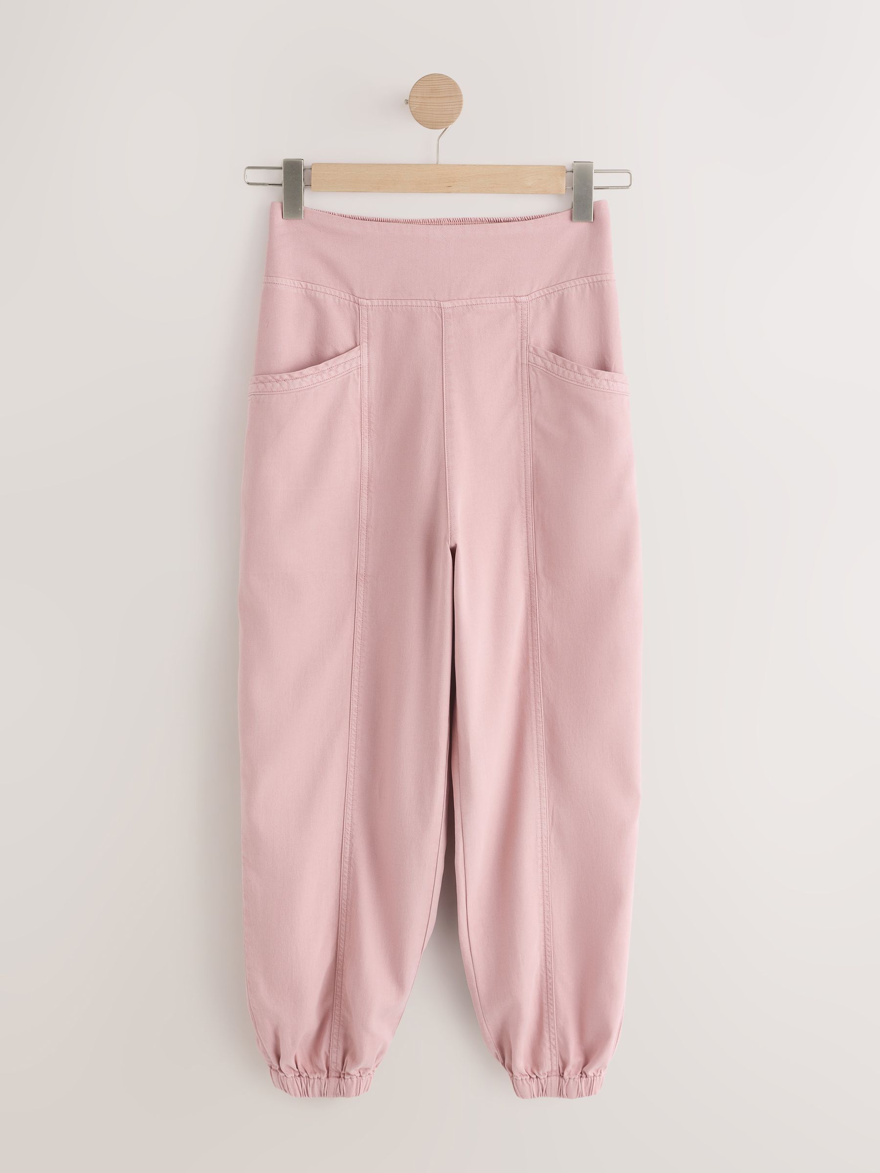 Buy Pink TENCEL™ Blend Lightweight Denim Balloon Trousers from