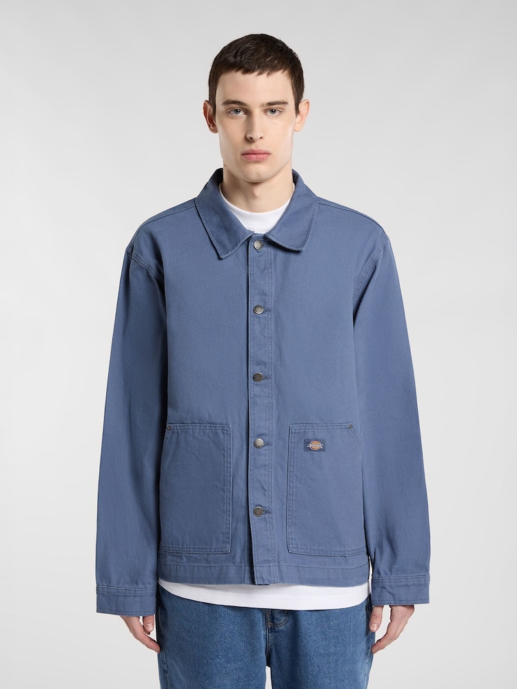 Dickies Blue Button Through Canvas Barn Jacket - Image 1 of 1 Dickies Blue Button Through Canvas Barn Jacket - Image 1 of 1