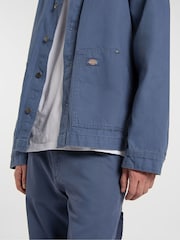 Dickies Blue Button Through Canvas Barn Jacket - Image 6 of 8