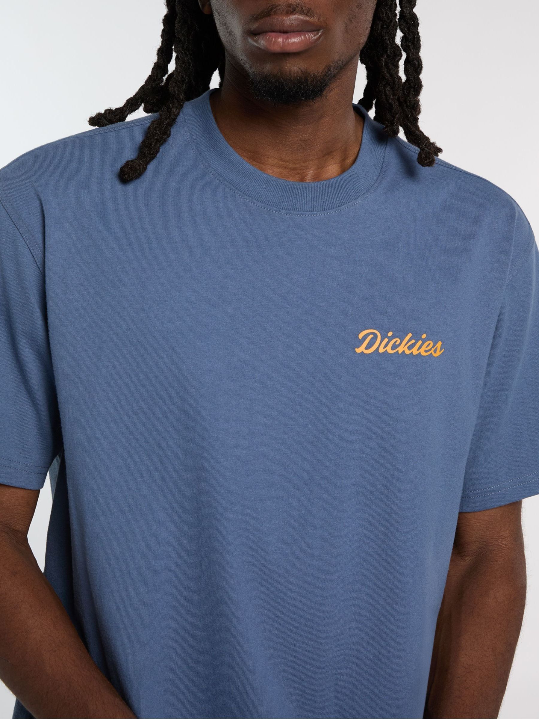 Buy Dickies Blue Wellsvile Back Graphic Relaxed Fit T-Shirt from