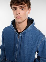Dickies Blue Hilham Denim Hooded Bomber Jacket - Image 4 of 8