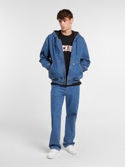 Dickies Blue Hilham Denim Hooded Bomber Jacket - Image 5 of 8