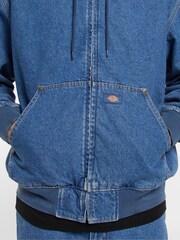 Dickies Blue Hilham Denim Hooded Bomber Jacket - Image 6 of 8