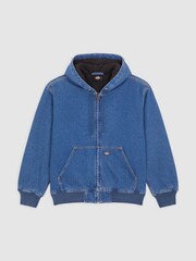 Dickies Blue Hilham Denim Hooded Bomber Jacket - Image 7 of 8