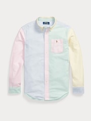 Polo Ralph Lauren Blue Stripe Multi Classic Oxford Fun Shirt - Image 4 of 5