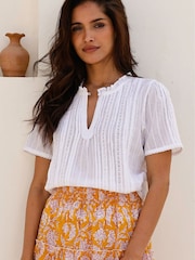 Aspiga White Vienna Short Sleeve Blouse - Image 1 of 5
