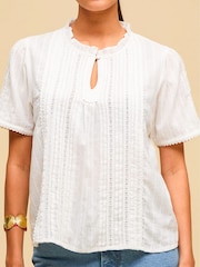 Aspiga White Vienna Short Sleeve Blouse - Image 4 of 5