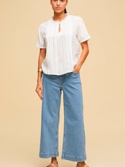 Aspiga White Vienna Short Sleeve Blouse - Image 5 of 5