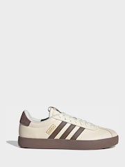 adidas White/Brown VL Court 3.0 Trainers - Image 1 of 9