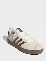 adidas White/Brown VL Court 3.0 Trainers - Image 3 of 9