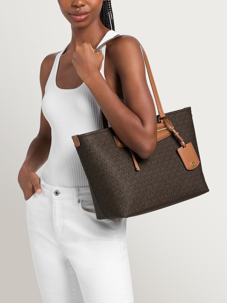 Michael Kors Brown/Acorn Jet Set Travel Medium Tote - Image 2 of 3