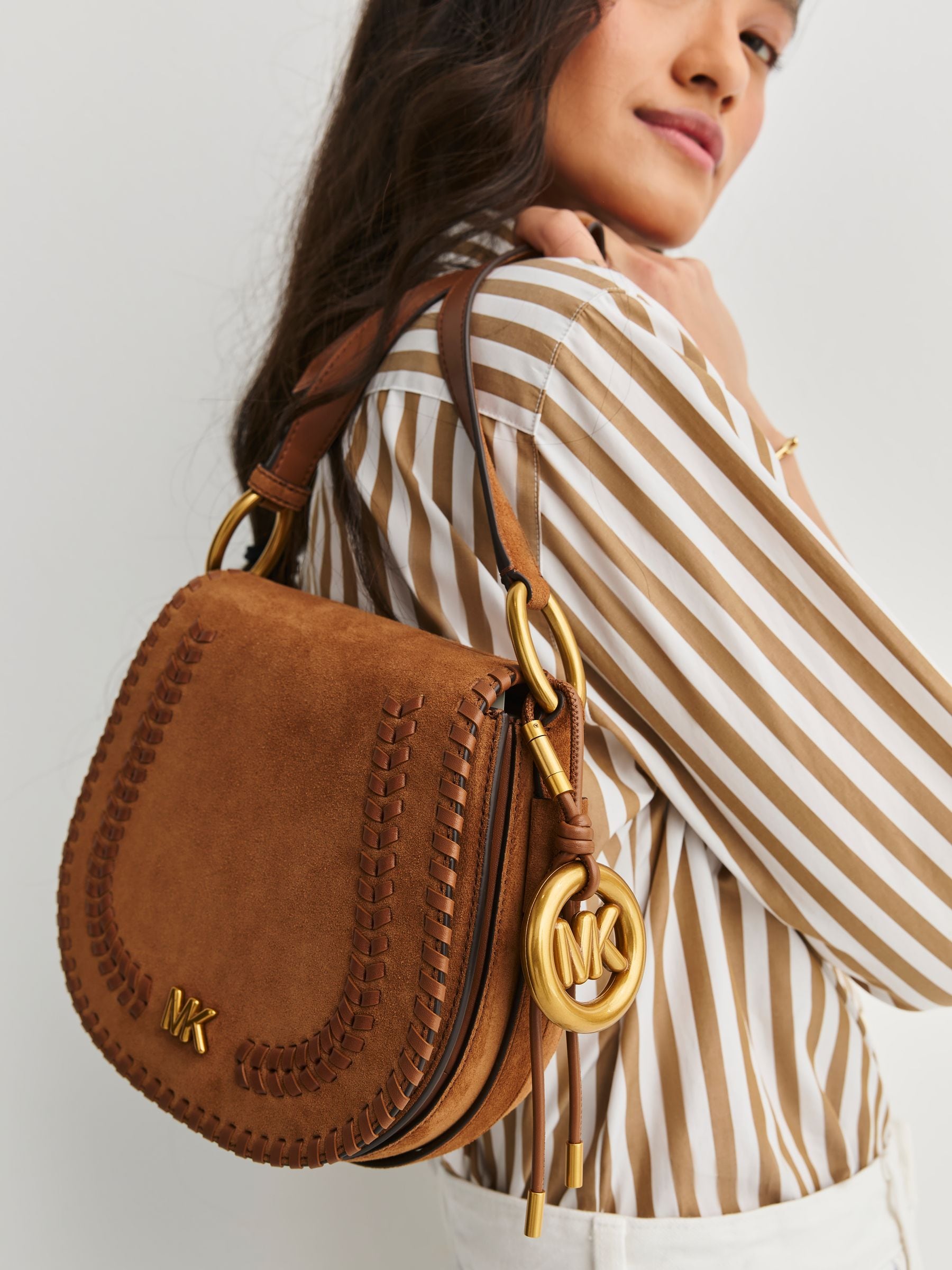 Buy Michael Kors Luggage Josie Medium Saddle Flap Messenger Bag