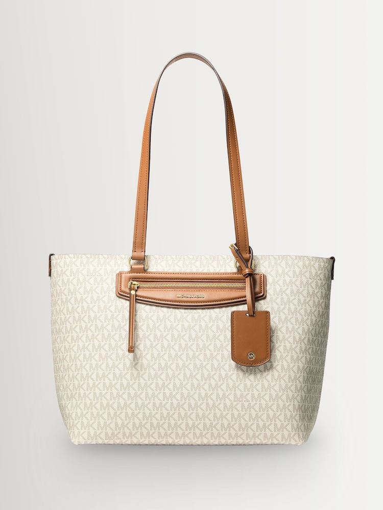 Michael Kors Vanilla/Acorn Jet Set Travel Medium Tote - Image 1 of 1